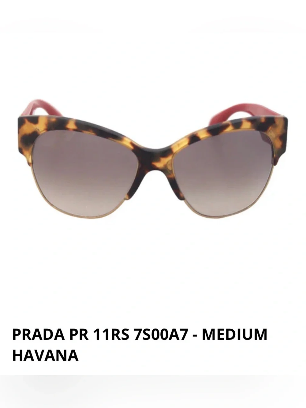 Prada Tortoiseshell Cat-Eye Sunglasses Gradient Lenses SPR 11R 56-16 7SO-A7 GUC